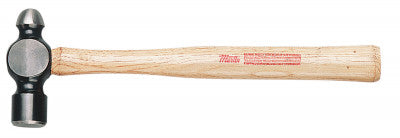 Ball Pein Hammer, Hickory Handle, 14 3/4 in, Forged Alloy Steel 1 1/2 lb Head