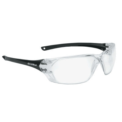 Prism Series Safety Glasses, Clear Lens, Anti-Fog, Anti-Scratch, Black Frame