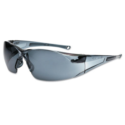 Rush Series Safety Glasses, Smoke Lens, Anti-Fog, Anti-Scratch, Smoke Frame, TPR