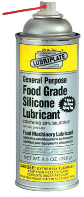 General Purpose Food Grade Silicone Lubricants, 9 1/2 oz Aerosol Can