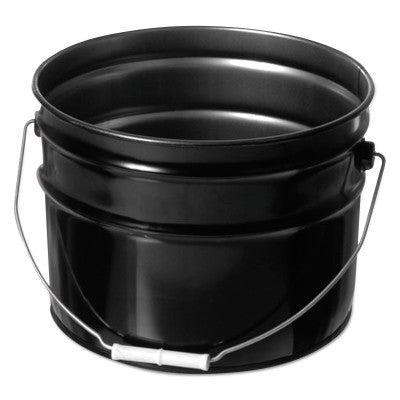 Unlined Open Head Steel Pail, 3 1/2 Gallon, 10.9 in Cap, Black