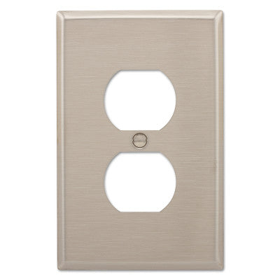 WALLPLATE 1G DUPLEX RECEPTACLE MID SS