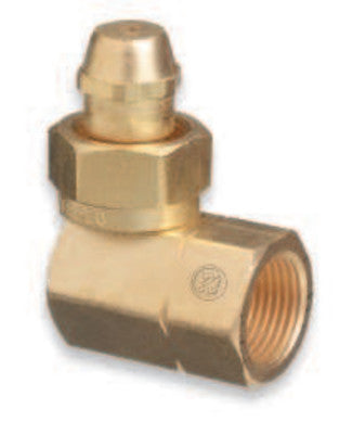 Brass Cylinder Adaptors, CGA-520 "B" Tank Acetylene To CGA-510 POL Acetylene 90