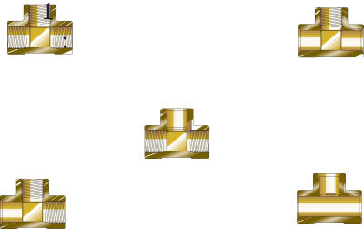 Pipe Tees, Tee Adapter, 3000 PSIG, Brass, 3/4 in (NPT) Female