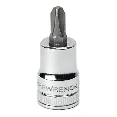 3/8 in Drive Slotted/Phillips/Pozidriv Bit Sockets, 1.653 in Long, #3 Tip
