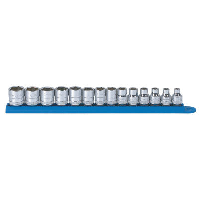 14 Piece Surface Drive Socket Sets, 3/8 in, 6 Point