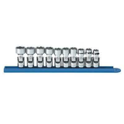 10 Piece Flex Socket Sets, 3/8 in, 6 Point