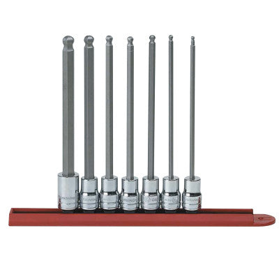 7 Piece Bit Socket Sets, 3/8 in, SAE