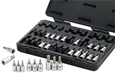 36 Piece Master Torx Set with Hex Bit Sockets, 1/4 in, 3/8 in & 1/2 in