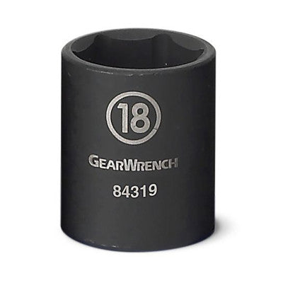 6 Point Standard Impact Metric Sockets, 3/8 in Dr, 16 mm Opening