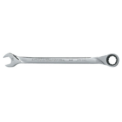 XL Ratcheting Combination Wrenches, 18 mm Opening, 11 2/5 in