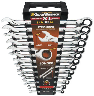 13 Pc. XL Combination Ratcheting Wrench Sets, Inch