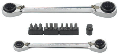 13 Pc. QuadBox Double Box Ratcheting Wrench Sets, Inch