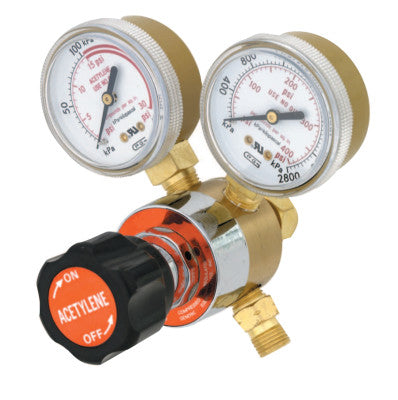 Single Stage Regulators, Acetylene, CGA 200 "MC" Rear, 400 psi inlet