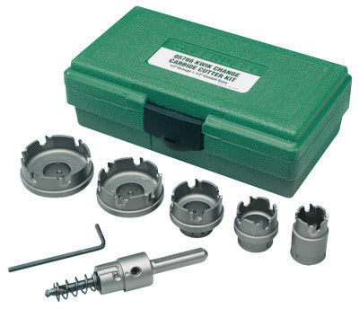 Kwik Change Hole Cutter Kits, Carbide-Tipped, 7/8 in - 2 in Cut Diam.