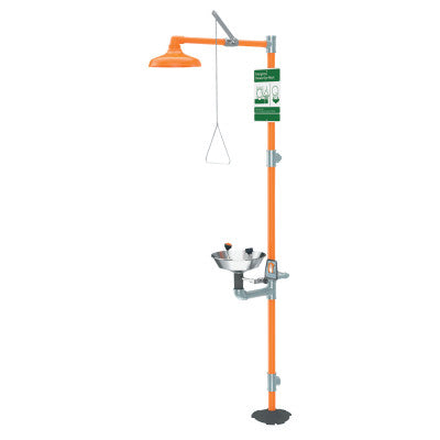 Eye Wash & Shower Stations w/SS Shower Head, 11 1/2 in, Orange