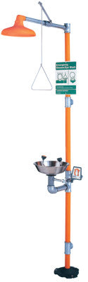 Eye Wash & Shower Stations, 11 1/2 in, SS & Safety Orange