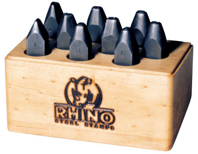 Rhino Number Stamp Sets, 1/8 in, 0 thru 8