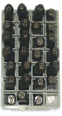 Low Stress Full Character Steel Hand Stamp Sets, 3/8 in, A thru Z