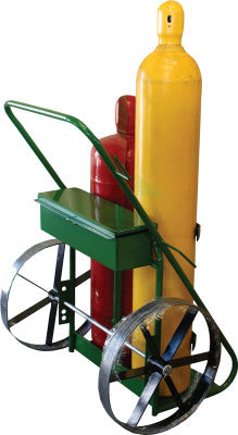 400 Series Carts, Holds 9.5"-12.5" dia. Cylinders, 20" Steel Wheels, Toolbox