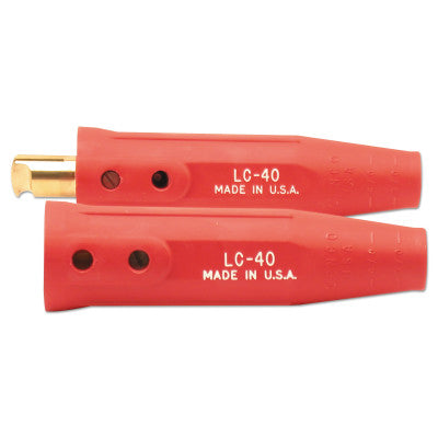 Cable Connector, Single Oval-Point Screw, Male/Female, 1/0-2/0 Cap., Red