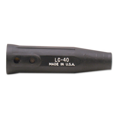 Cable Connector, Single Oval-Point Screw Connection, Female, 1/0-2/0 Cap., Black