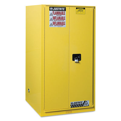 Safety Cabinets for Combustibles, Manual-Closing Cabinet, 96 Gallon, Yellow