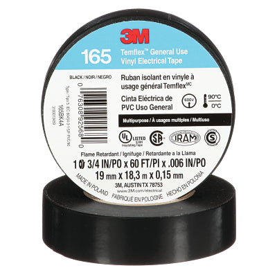 3M TEMFLEX 165 BLACK 3/4IN X 60FT