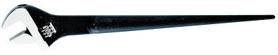 Adjustable-Head Construction Wrenches, 16 in Long, 1 1/2 in Opening, Black Oxide