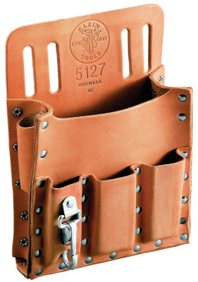 Tool Pouches, 6 Compartments, Black, Leather, Belt Slot