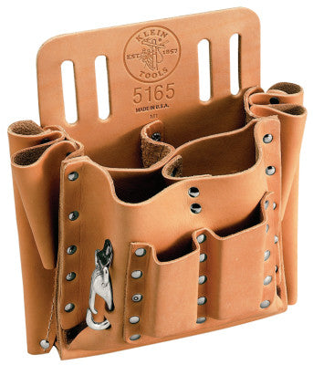 Tool Pouches, 10 Compartments, Black, Leather, Belt Loop