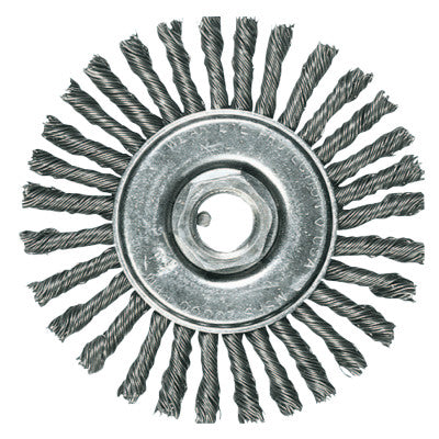 Full Cable Twist Knot Wheel, 6 D x 1/2 W, .023 in Carbon Steel, 10,000 rpm
