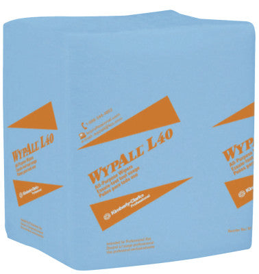 WypAll L40 Wipers, 1/4 Fold, Blue, 56 per pack