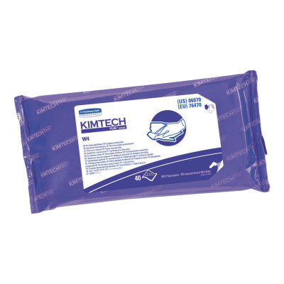 Kimtech Pure CL4 Pre-Saturated Wipers, White, 40 per pack