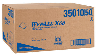 WypAll X60 Professional Towels, Flat Sheet, White;3 Packs per Box