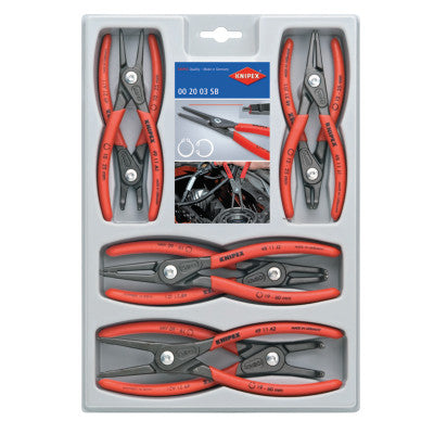 SB Precision Circlip Snap Ring Pliers Sets, Straight; Bent Tips, 8 Piece