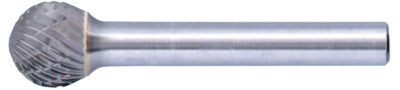 Carbide Ball Shaped Bur Bit, 1/2"Dia. x 7/16"L Cut, 3R Double Cut