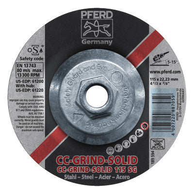 CC Grind Solid Steel Grinding Wheels, 5 X 7/8