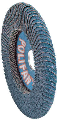 POLIFAN SGP Zirkon Curve Flap Discs, 5 in, 40 Grit, 7/8 in Arbor, 12,200 rpm