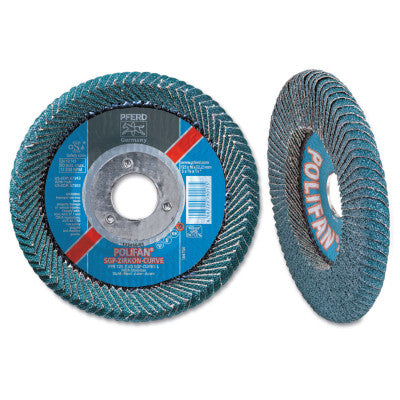 POLIFAN SGP Zirkon Curve Flap Discs, 4 1/2 in, 40 Grit, 7/8 in Arbor, 13,300 rpm