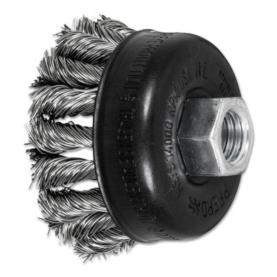 COMBITWIST Knot Wire Cup Brush, 2 3/4 in Dia., .02 in Stainless Steel Wire