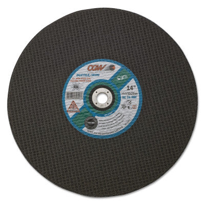 Cut-Off Wheel, Gas Saws,14 in Dia, 5/32 in Thick, 24 Grit, Silicone/Alum. Oxide