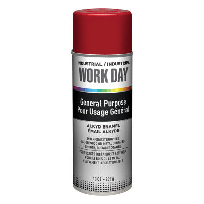 Industrial Work Day Enamel Paints, 16 oz Aerosol Can, Gloss Red