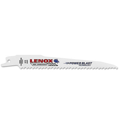 Wood Bi-Metal Reciprocating Saw Blade, 6 in, 6 TPI, Nail-Embedded Wood, 5/PK