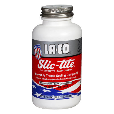 Slic-Tite Paste Thread Sealants w/ PTFE, 1/2 pt Brush-In-Cap, White
