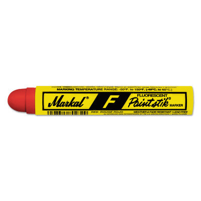 Paintstik F Markers, 11/16 in dia, 4 3/4 in, Fluorescent Red