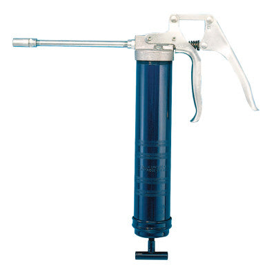 Pistol Grip Heavy-Duty Grease Guns, 14.5 oz Cartridge, 5 in Extension/Coupler