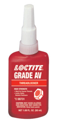 087 Grade AV Threadlockers, 50 mL, 1 in Thread, Red