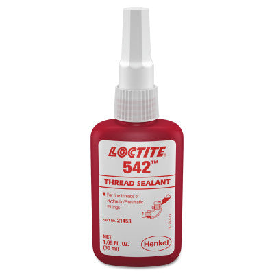 542 Thread Sealant, Fine Threads, 50 mL Bottle, Brown