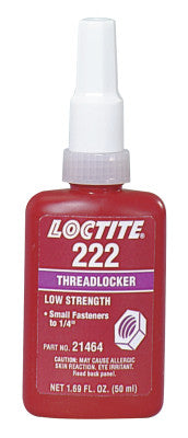 222 Threadlockers, Low Strength/Small Screw, 10 mL, Purple